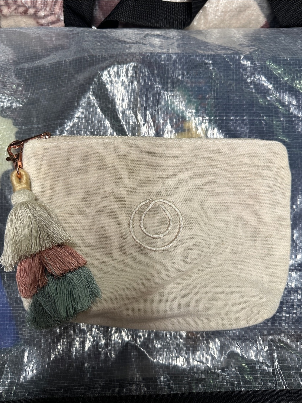 Monat Neutral Canvas Tassel Pouch